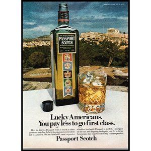 1978 Passport Scotch Vintage Print Ad Greek Athens Parthenon Acropolis Wall Art